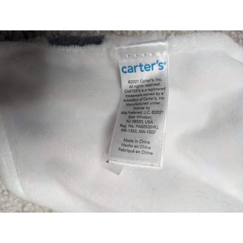 NWT Carters White Gray Spotted Plush Cow Farm Security Lovey #68138